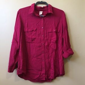 Red button down